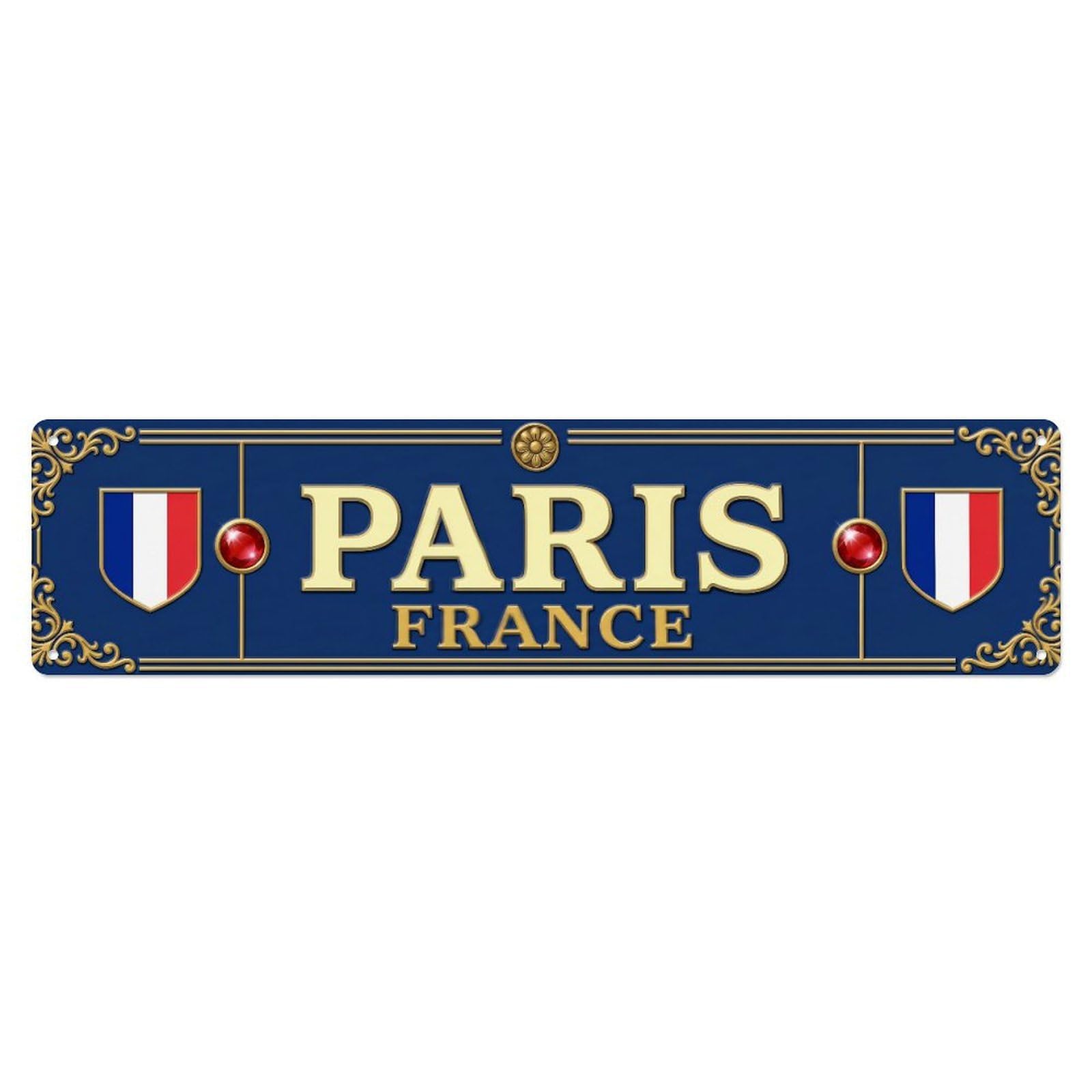 Metal Tin Sign Paris France Vintage