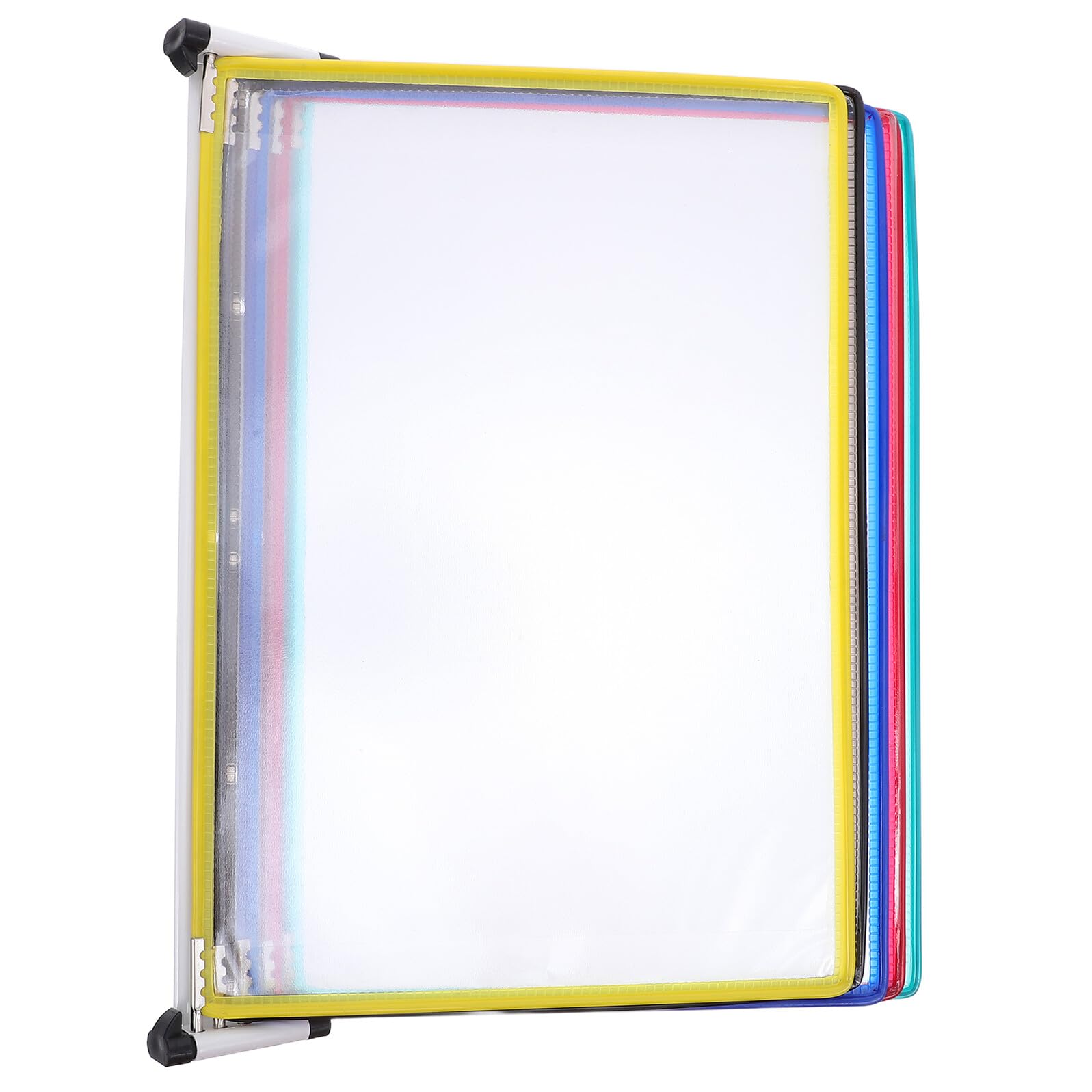 Supporto da Parete per Cartelle Espositore Portadocumenti in Plastica e Ferro Organizer Sospeso per File Pannelli di Riferimento per Ufficio e Riunioni