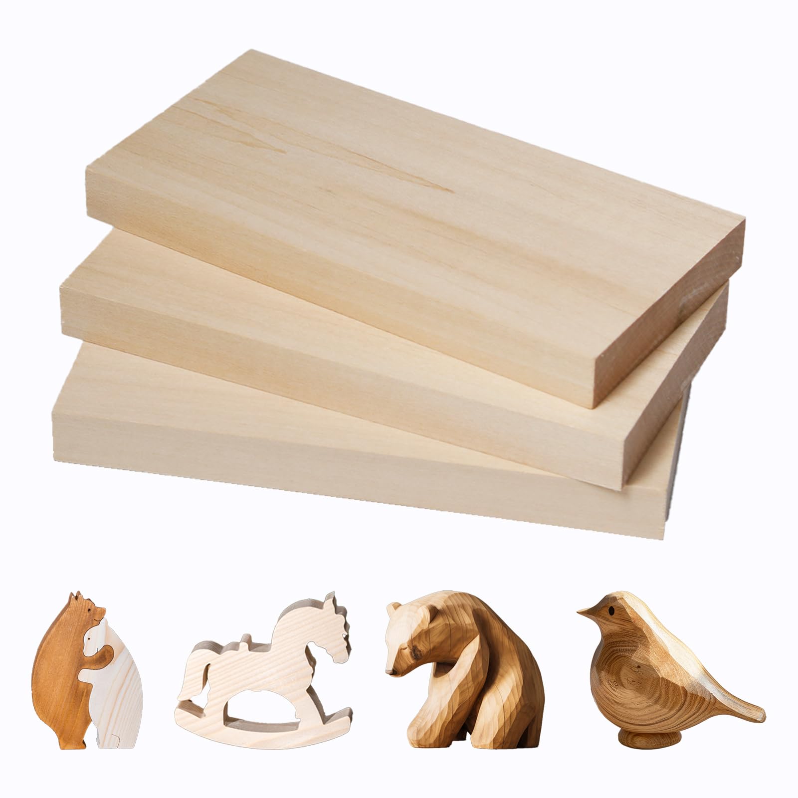 Blocs de sculpture en bois de tilleul tendre pour un façonnage précis sans éclats lot de 3