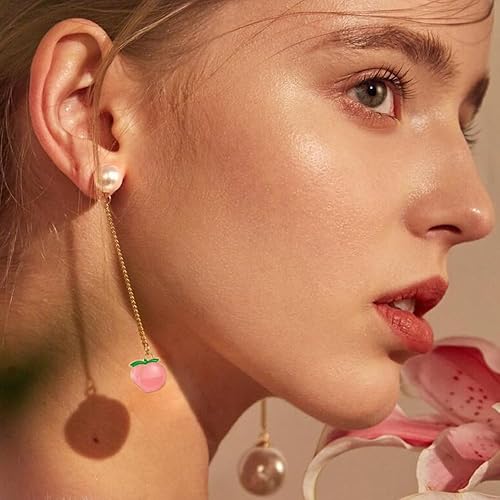 Miniatura 7 de 50 piezas de mini dijes esmaltados de fruta de durazno, dijes de aleación de melocotón para hacer joyas, dijes, pulseras, aretes, collares,