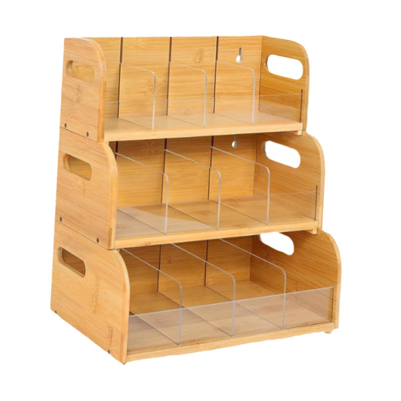 MYADDICTION Bamboo Tea Bag Organizer Practical Storage Holder for Cabinet Kitchen Office 3 Layer-image-42