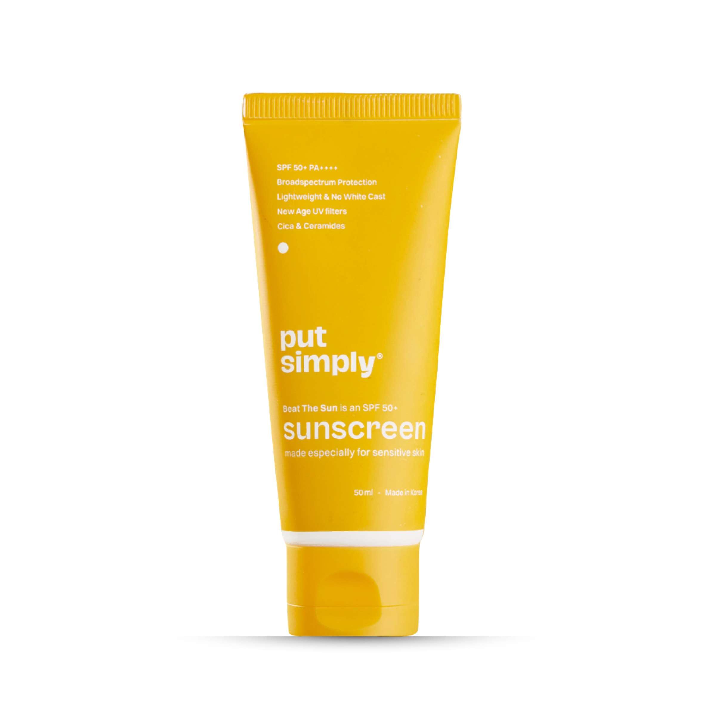 - Korean BroadSpectrum Sunscreen SPF 50 PA++++ | For Dry, Oily & Sensitive Skin | Niacinamide & Ceramides | No White-Cast, Lightweight, Non-greasy & Photostable | For Men & Women | 50 ml