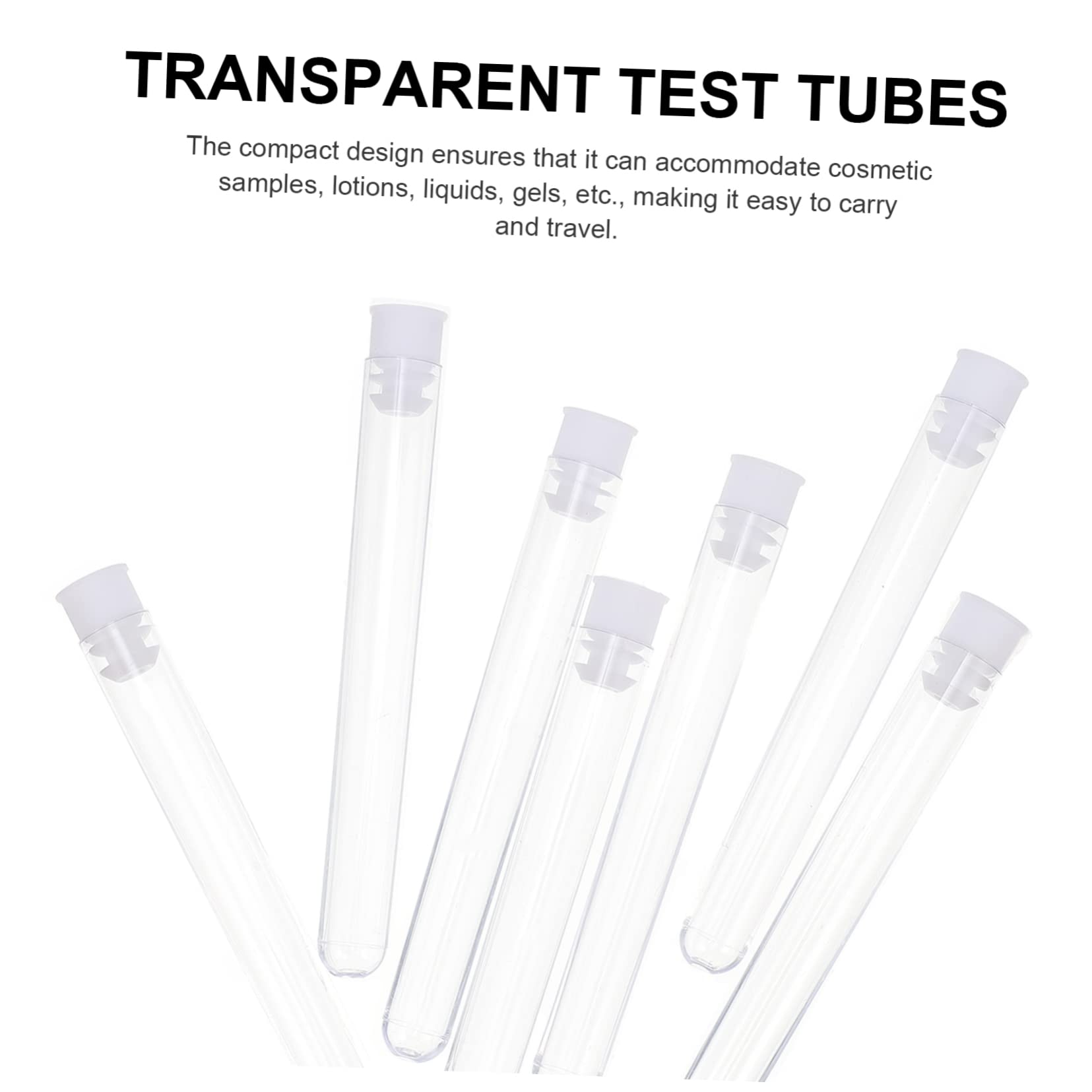 SOLUSTRE 100pcs Plastic Test Tubes Long-time Use Heat Wear Resistant for Boys and Girls' Educational Experiments