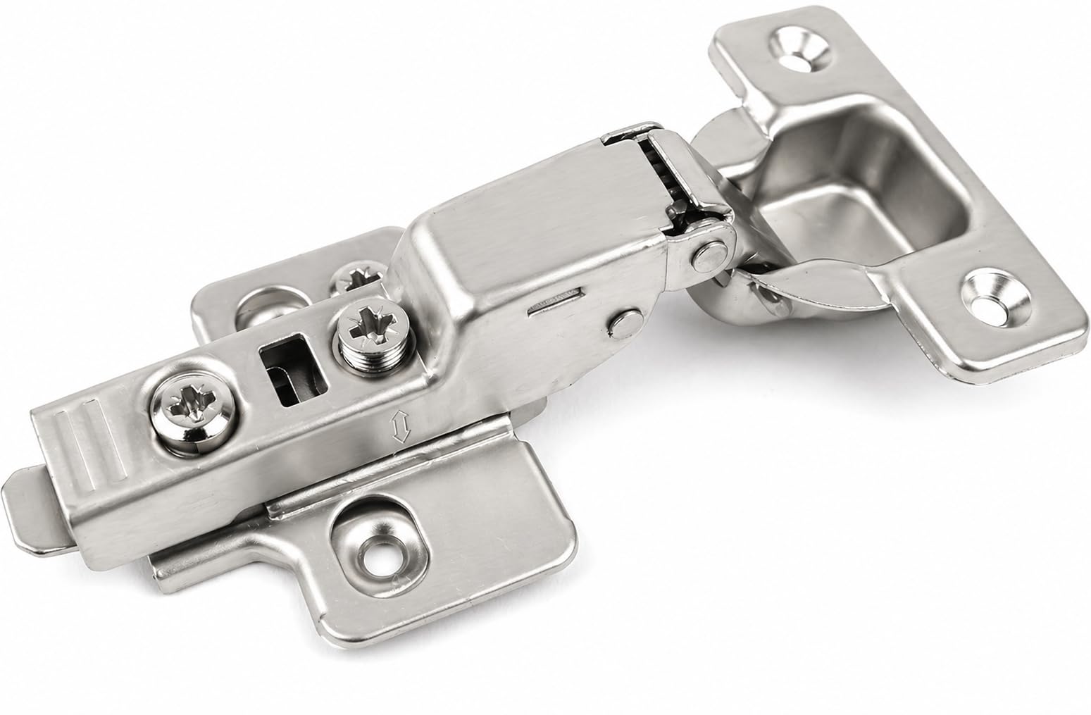Berta (4 Pieces) Half Overlay Frameless Soft Closing European Hinges, 110 Degree 3D Adjustable Clip On Concealed Kitchen Cabinet Door Hinges with Screws