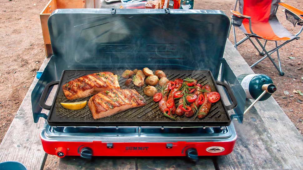 バーベキュー・調理用品 Chef's Design Giant Reversible Griddle Amazon.com: GGC Cast Iron Reversible Griddle, Double-sided