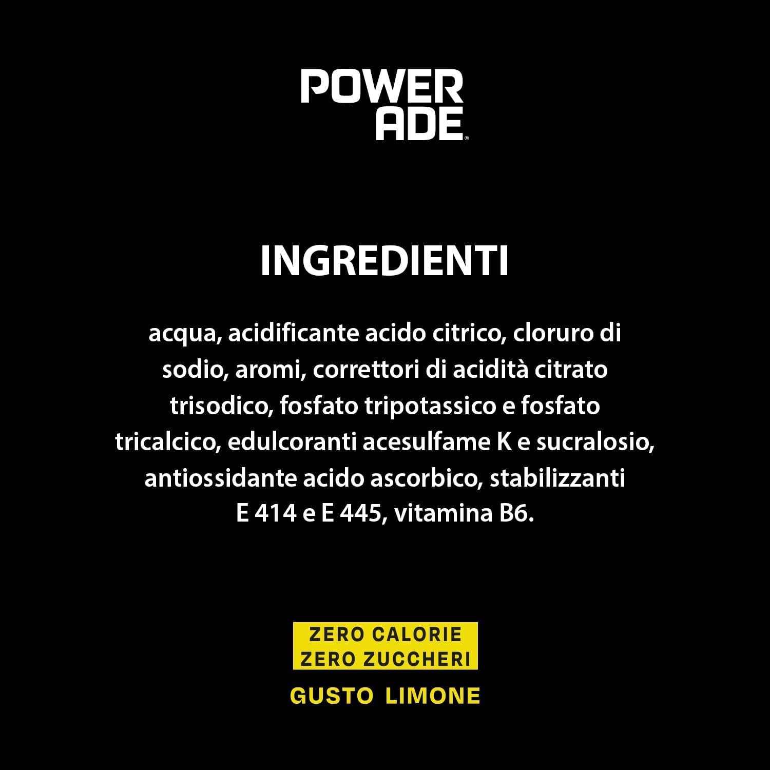 Powerade Body e Mind Bevande Energetica per Sportivi al Gusto Limone Senza Zuccheri e Calorie 500ml [CAIYA® BOX da 12 Bottiglie]