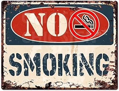 NO SMOKING Chic Sign Vintage Retro Rustic 9"x12" Metal Plate Store Home Room Wall Decoration