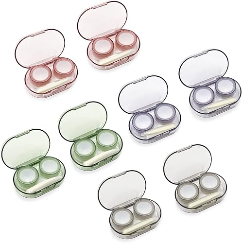 Miniatura 8 de Paquete de 20 fundas transparentes para lentes de contacto, 5 colores a prueba de fugas, kit de soporte para lentes de contacto, estuche compacto de