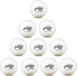 DHS 3-Star Table Tennis Balls (10 Pack) White ABS Ping Pong Balls - ITTF Tournament Approved for Perfect Spin, Accuracy & Bounce