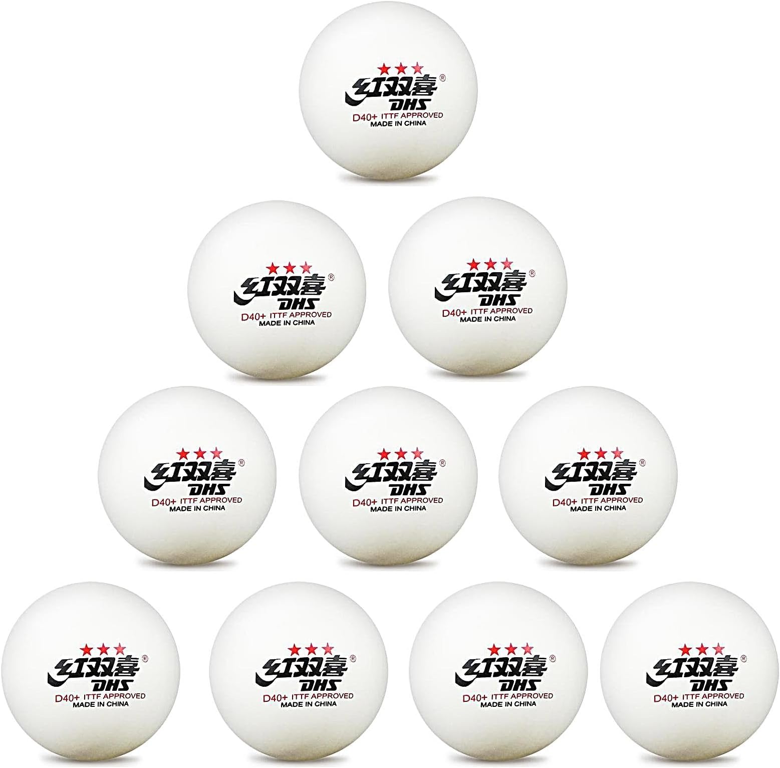 AMIRDE DHS 3-Star Premium 40+ Table Tennis Balls White Ping Pong Balls Tournament-Level 40+ ABS Professional Perfect Sphere for Perfect Spin, Excellent Accuracy, Reliable Bounce
