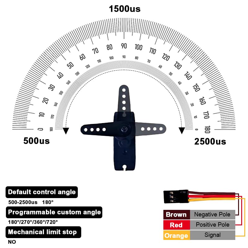 PTK 7465 MG 9g Miniature Digital Servo with 5kg Torque. for Robots. Fixed Wing. 180 Degree (4pcs)