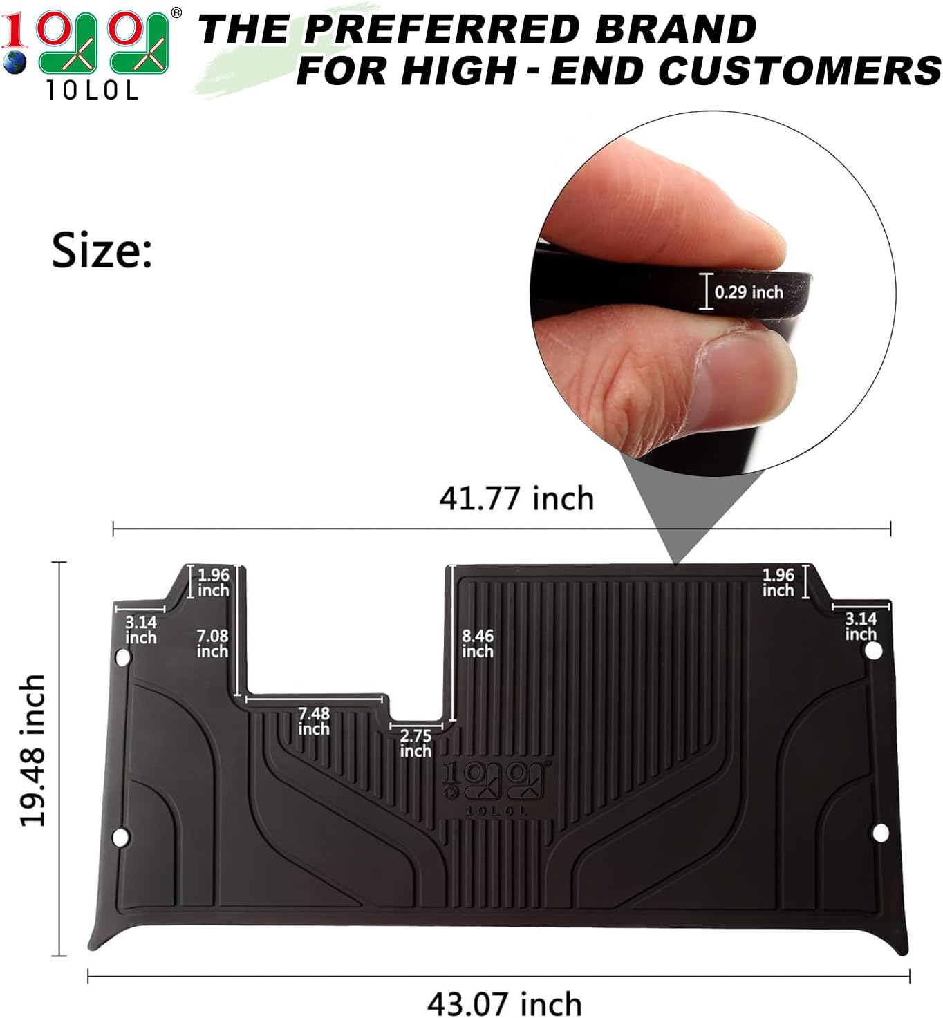 10L0L Golf Cart Floor Mat for EZGO RXV, One-Piece Design Silica Gel Mat