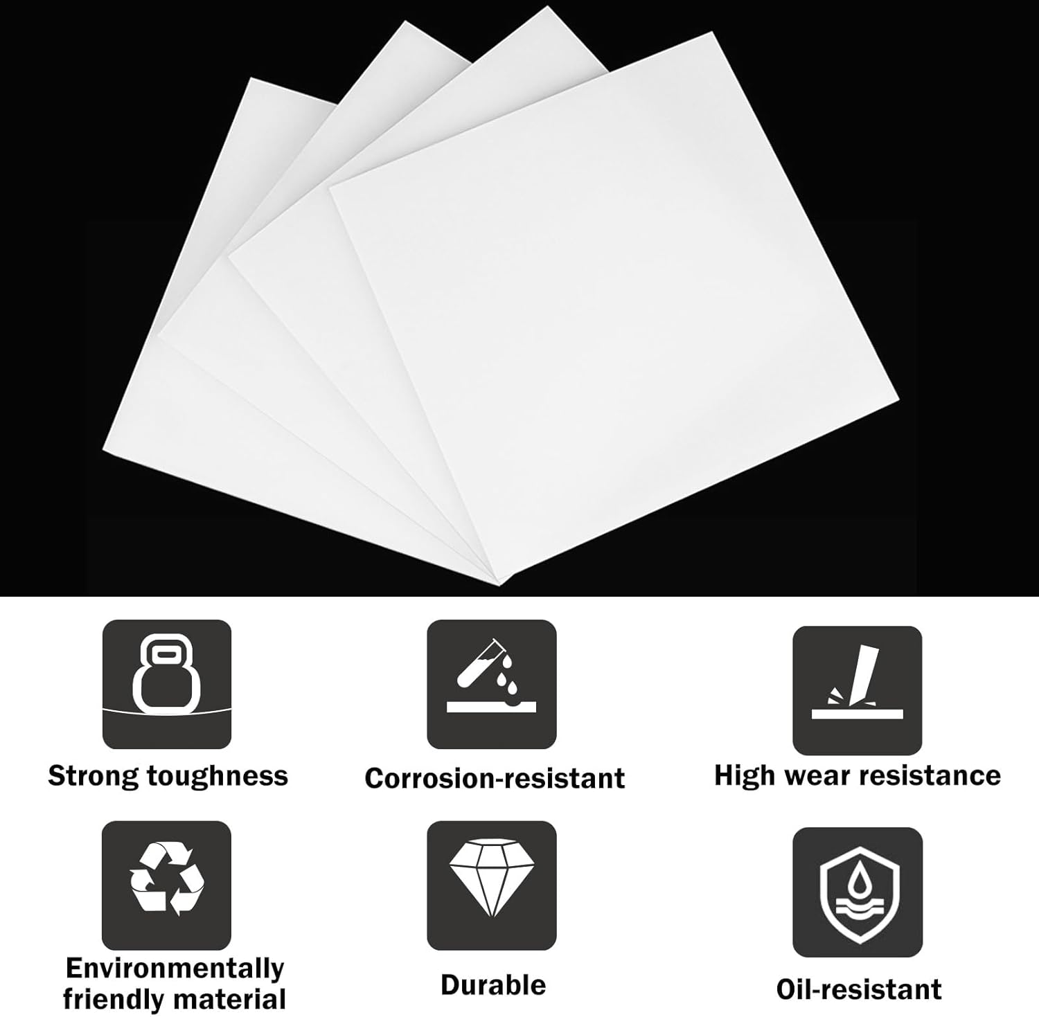 XJJDCB 高強度PA66ナイロンシート 200x200mm 厚さ2〜30mm 耐摩耗 工業用プレート DIY機械加工 モデル製作