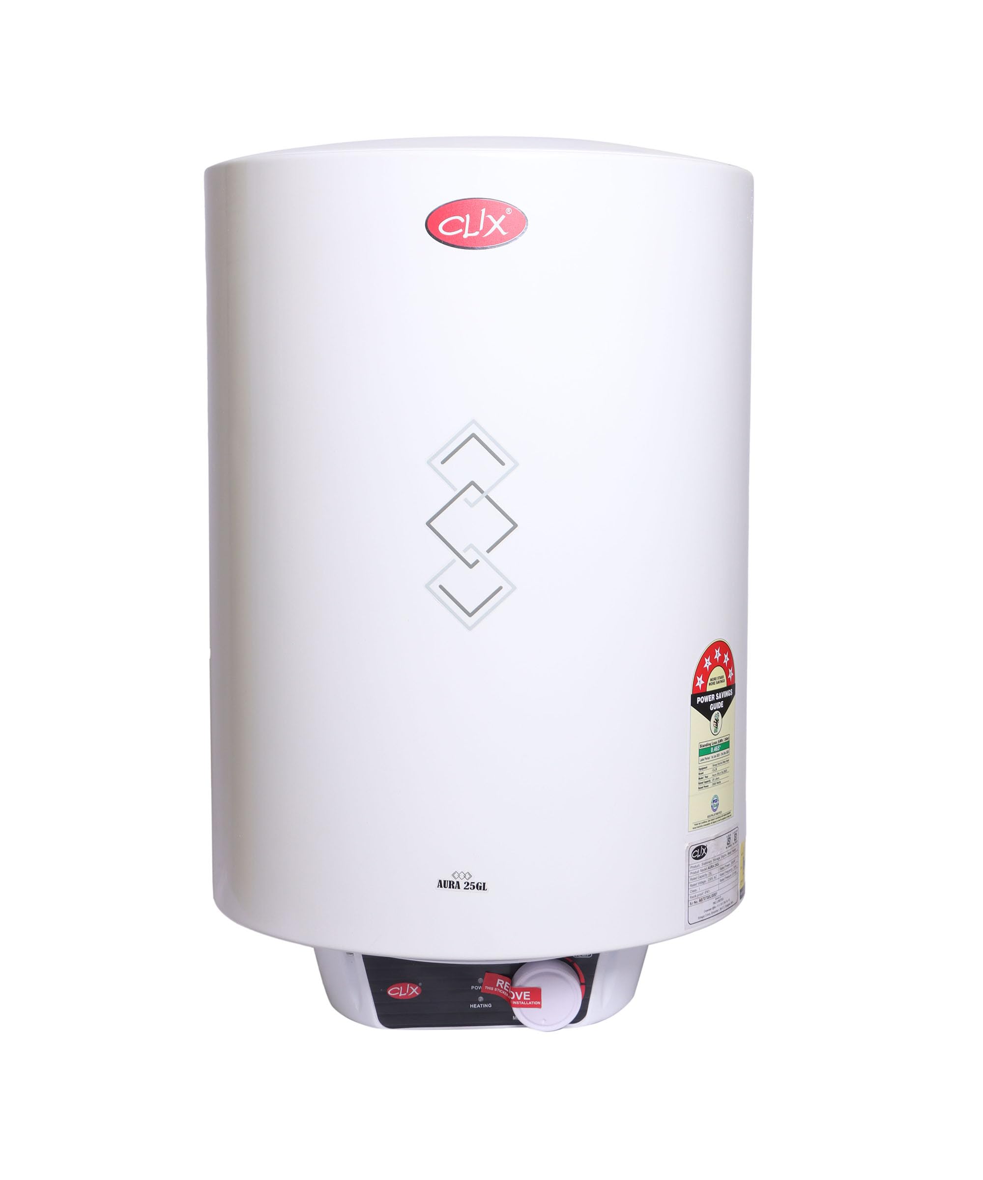 Clix Aura 25-Litre Storage Geyser | Fast Heating, Durable Build, Safety Protection | Ideal for Household Use