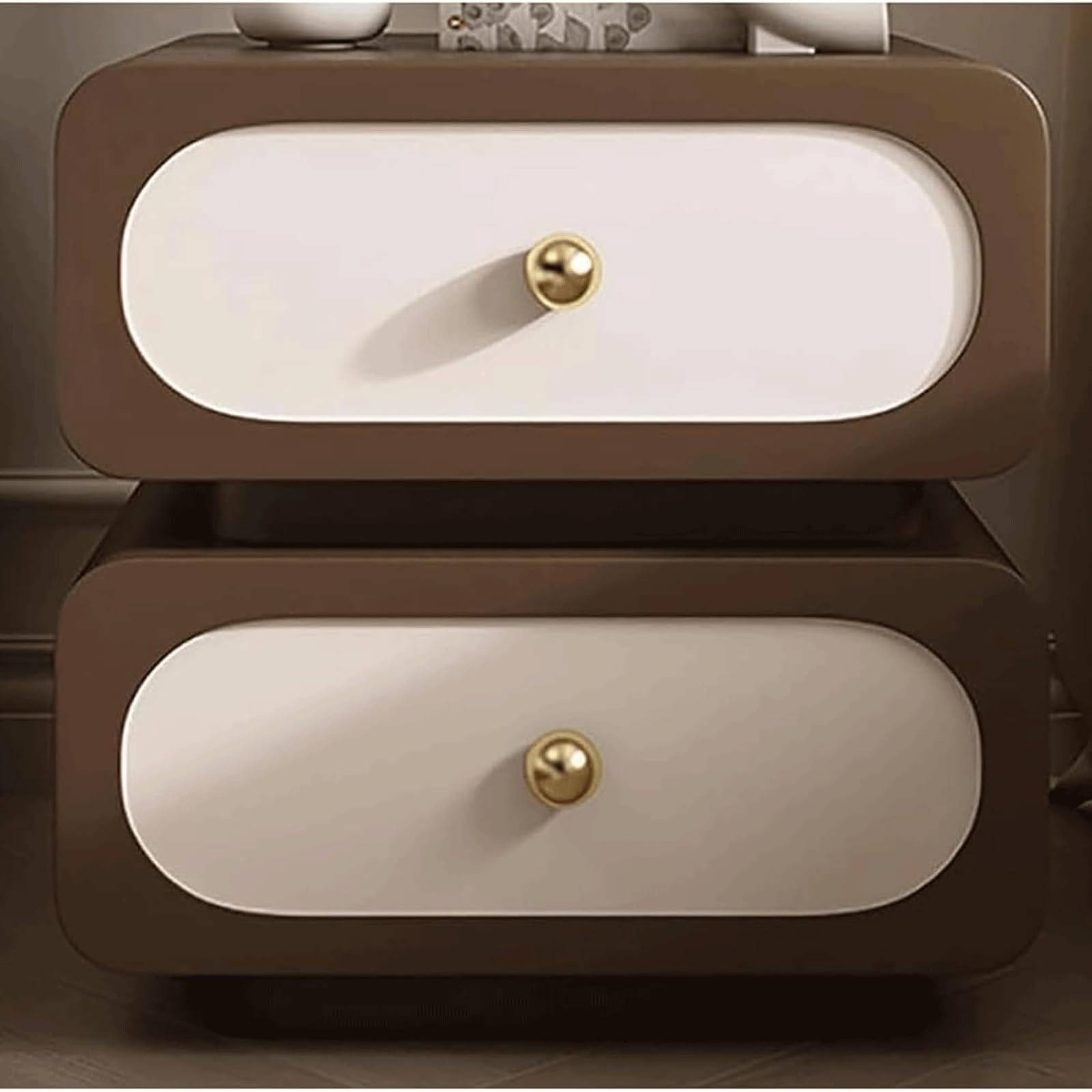 SXZenSpace Simple Side Table Sturdy and Reliable Bedside with 2 Drawers Solid Wood Nightstand for Bedroom Elegant End