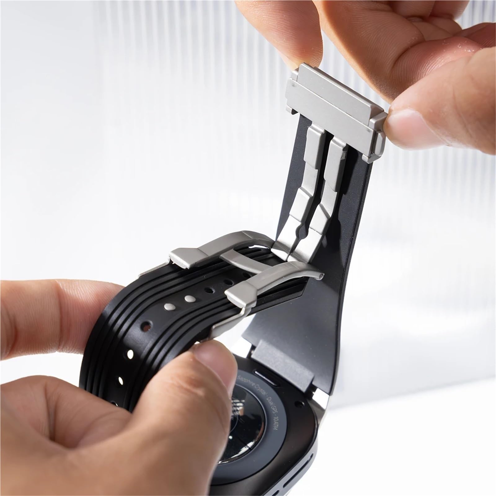 Luksusowy metalowy pasek silikonowy z zakrzywionym końcem do zegarka Samsung Galaxy 7 Ultra 47 mm opaska sportowa do bransoletki Galaxy 7 Ultra 47 mm bez przerw