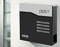 Vista 11 de Buzón de acero con bloqueo montado en la pared al aire libre en Valencia Carbon Black, Tamaño: 4.3"D x 14.3"W x 14.3"H, El modelo MD25N cuenta