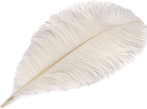 Miniatura 2 de MELADY Paquete de 50 plumas de avestruz naturales de 12 a 14 pulgadas para decoración del hogar, boda, fiesta (blanco)