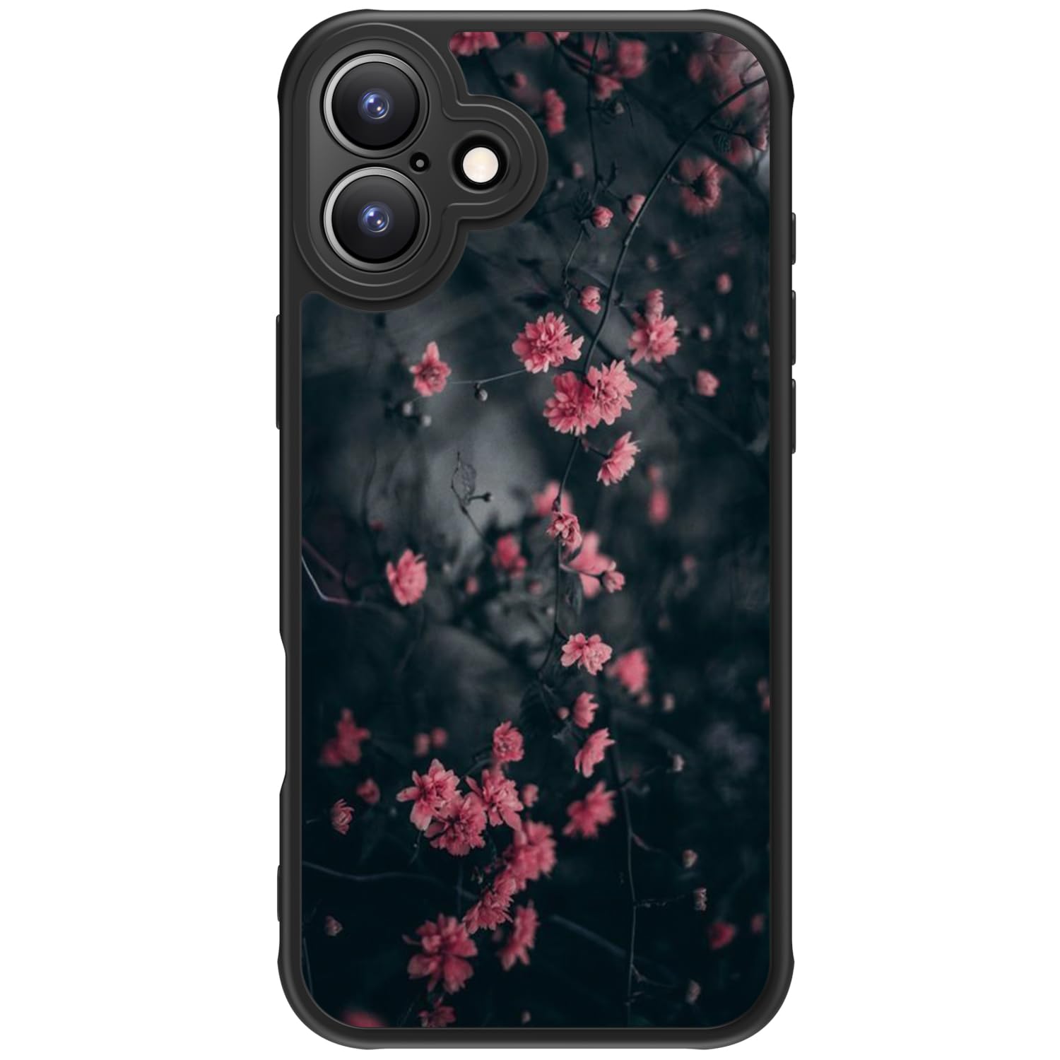 FUNMIKO Cute Phone Case for iPhone 16 - Wireless Charging & Military-Grade Protection - Trendy Wildflower Design for Women Girls, Non-Slip Translucent