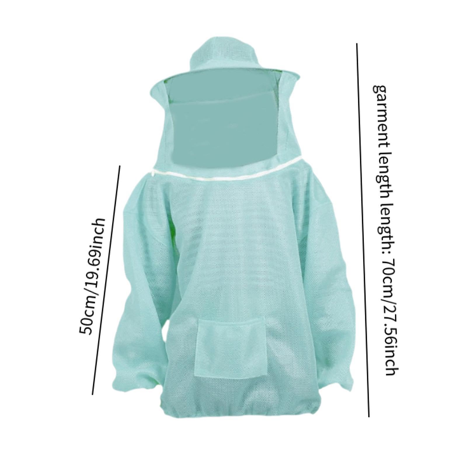 Combinaison D'Apiculture Blouson de Protection Tenue D'Apiculteur Veste avec Polyester et Maille Prévenant Les Piqûres Appropriée pour Apicul, Bleu Clair