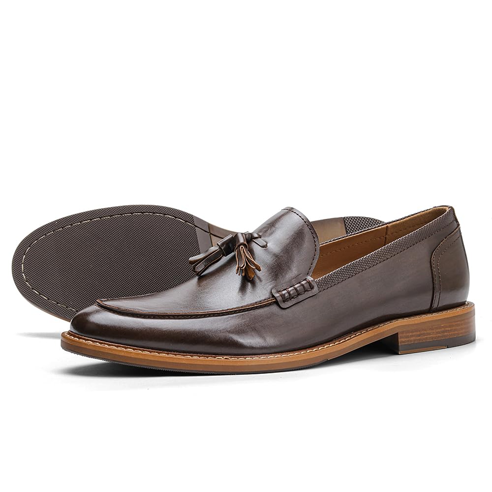 Harssidanzar Scarpe da uomo vintage con nappe e mocassini KM306EU