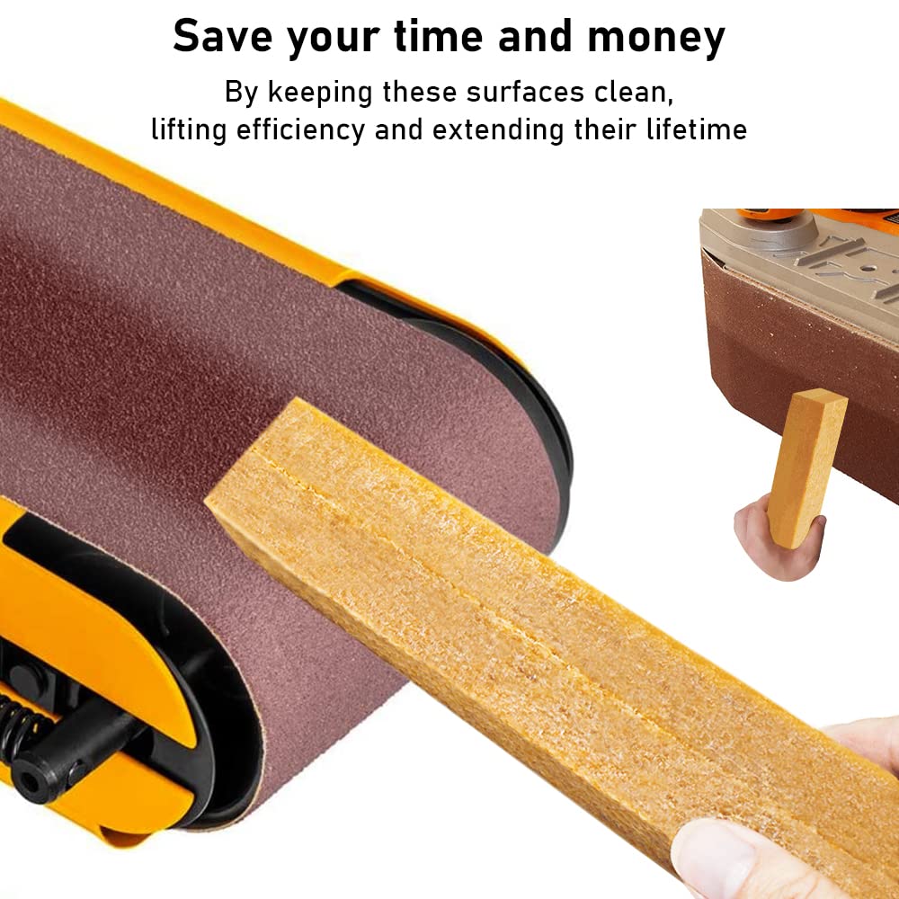 Papel de Lija Cleaning Block Borrador Limpiador - Prolonga La Vida útil de La Cinta de Lija - Bloque Para Bandas de Lija y Discos Abrasivos (20 × 4 × 4 cm)