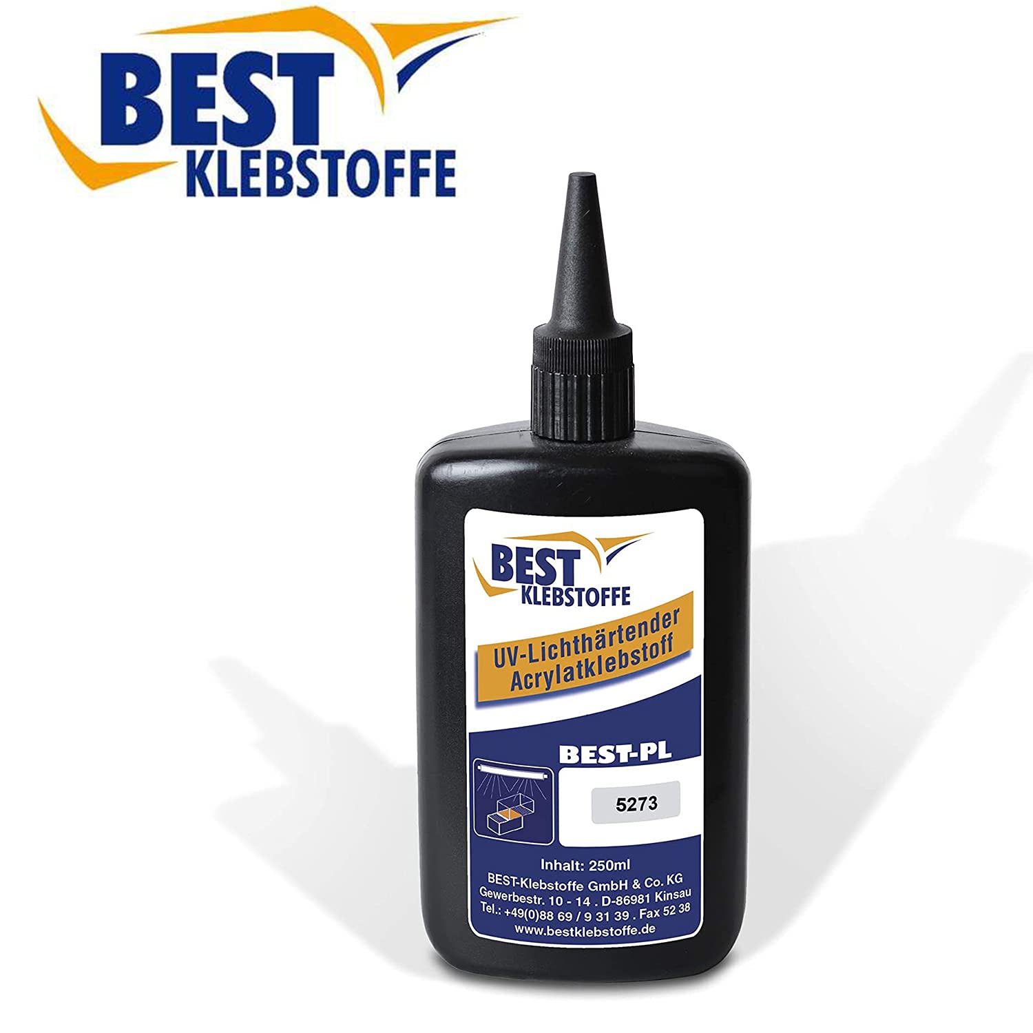 BEST KLEBSTOFF - PL 5273-1 UV Kleber kapillar | 250g | Niedrigviskos | zum bauen und reparieren | UV Fix | Steinschlag Reparatur Kit | Super Klebstoff