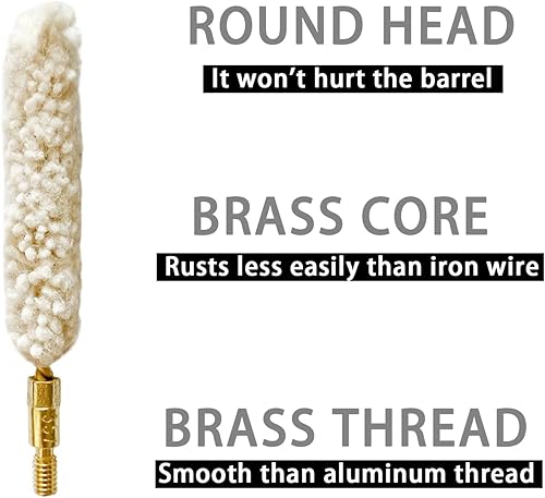 Miniatura 2 de . 357/38 Cal-9MM Bore Mop Gun Cepillos de limpieza para pistola .357Cal .38Cal 0.354 in limpieza de pistola (6 piezas)