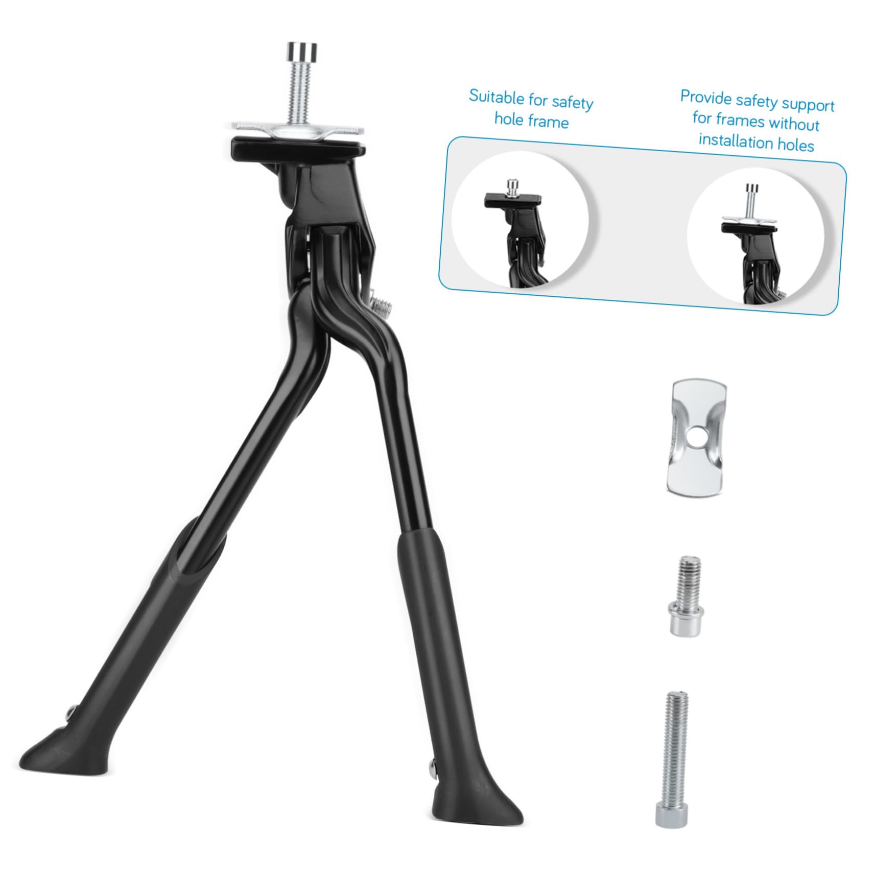 Béquille de Vélo Robuste et Peu Encombrante en Alliage D'aluminium Double Réglable pour Vélo de Montagne et Usage Intérieur Extérieur