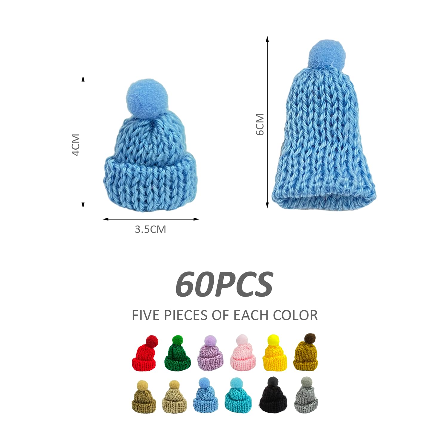 30 Pcs Mini Bonnet En Tricot Chapeaux Pour L'artisanat Casquette