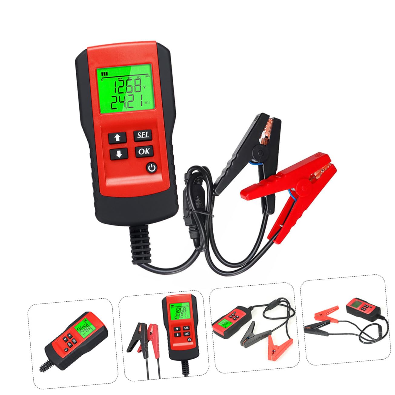 Battery Test Tool for Car Digital Battery Tester Abs Material LCD Display 5-9995 Range