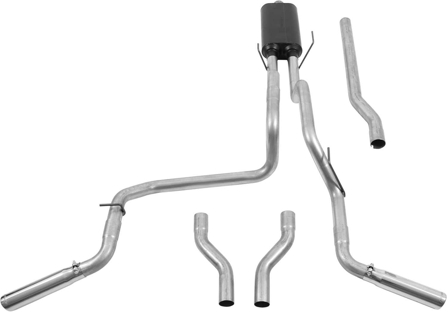 Flowmaster 17438 American Thunder Cat-Back Exhaust Kit Dual 2.5 Inch Aluminized Steel Tailpipes 3 Inch Polished 304 Stainless Steel Tips Compatible with 2003-2008 Dodge Ram 2500 3500 5.7L