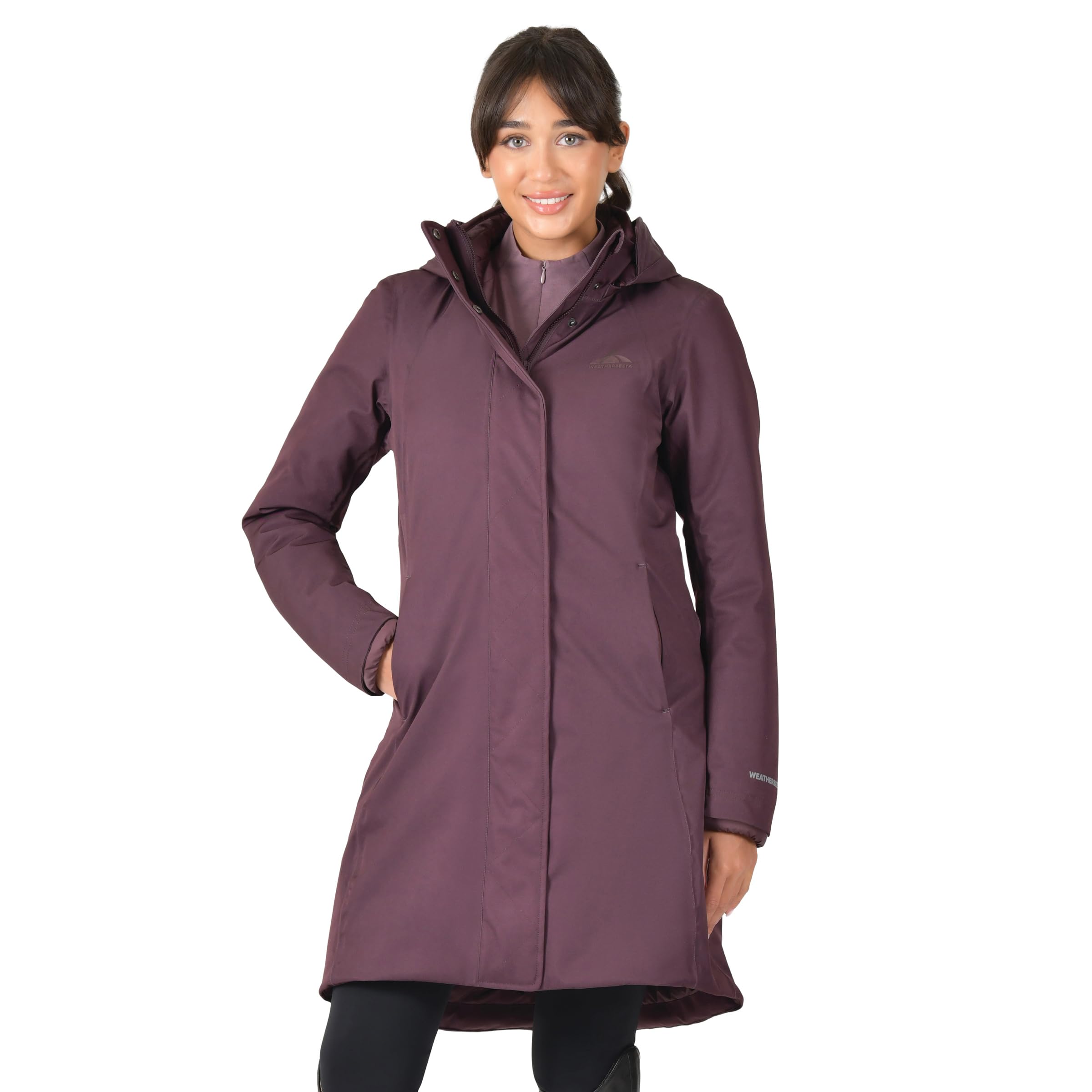 WeatherBeeta All Purpose Waterproof Longline Equestrian Jacket, Mulberry, Ladies Large/14