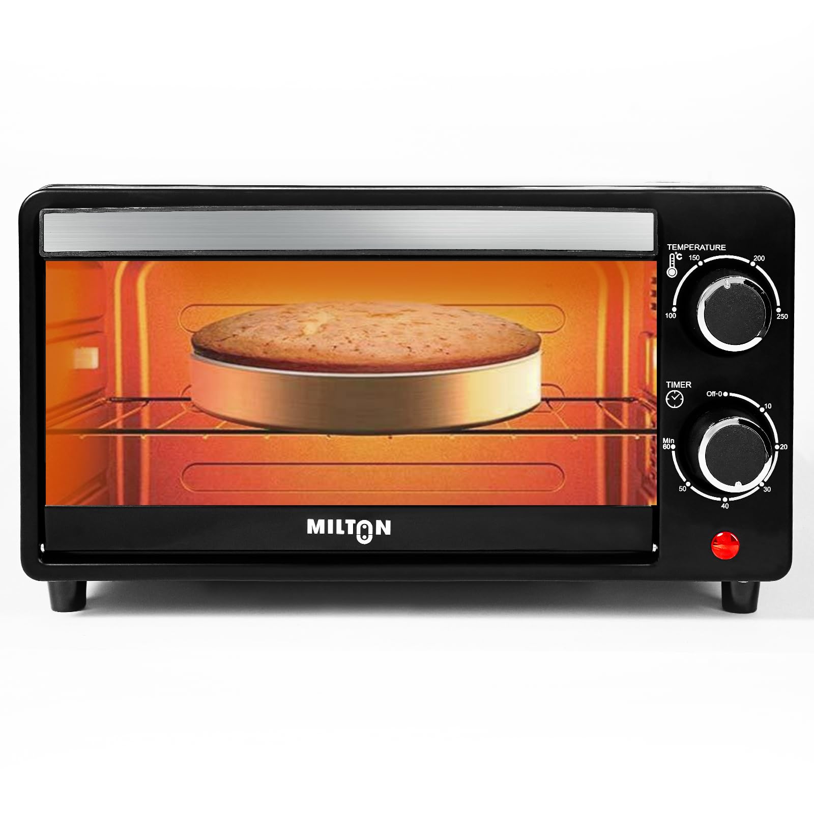 Milton 10L OTG Oven Toaster Griller for Kitchen | 800W | Royal Black Finish | Auto Shut-Off | 250°C Thermostat | Timer, Bell & Tempered Glass | Easy to Clean | Includes Grill Rack & Baking Tray-picture-17