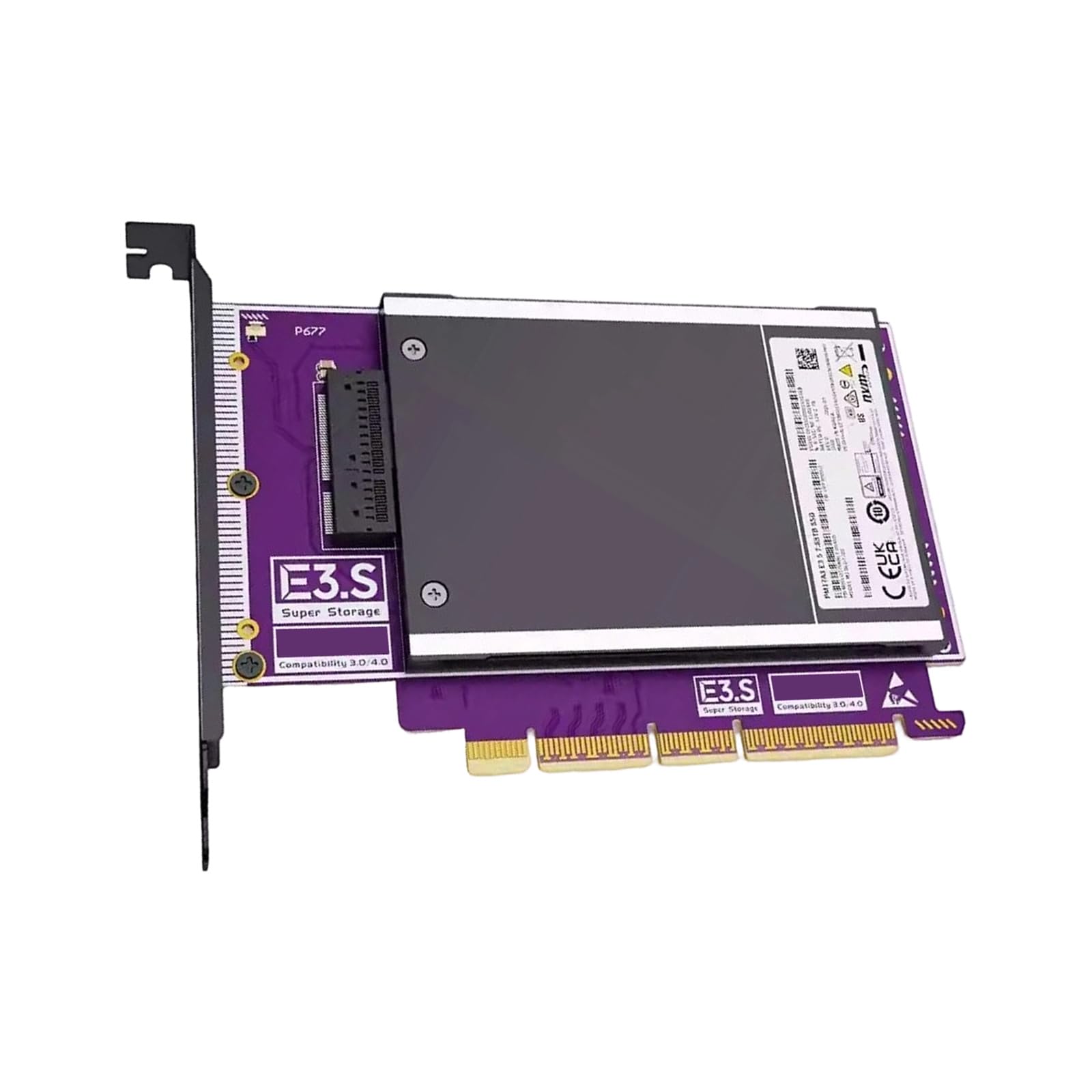 Adaptador PCIe 5.0 a E3.S de 128 Gbps para rendimiento NVMe masivo