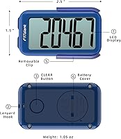 Vista 3 de Podómetro para caminar, podómetro súper portátil con precisión para niños, mujeres y personas mayores, contador de pasos 3D para caminar, rastreador