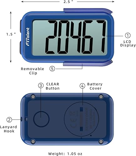 Miniatura 3 de Podómetro para caminar, podómetro súper portátil con precisión para niños, mujeres y personas mayores, contador de pasos 3D para caminar, rastreador