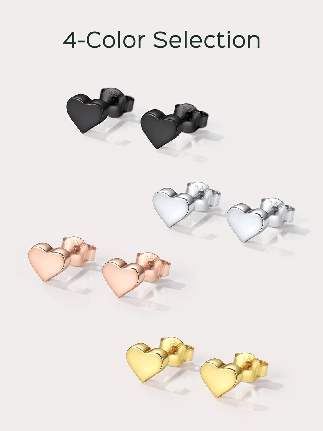 ChicSilver 925 Sterling Silver Stud Earrings Hypoallergenic, Dainty Simple Heart/Star/Moon/Lightning/Butterfly Earrings for Women with Gift Box - Image 9