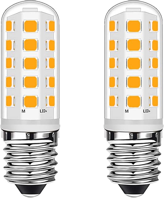 Ugvmn E14 Cooker Hood LED Candle Bulbs 3W Equivalent to 28W Halogen Bulbs, E14 Small Edison Screw Warm White 2700K for Fridge, Cooker Hood, Home Lighting, No Flicker, No Dimmable, AC 220-240V, 2 Pack