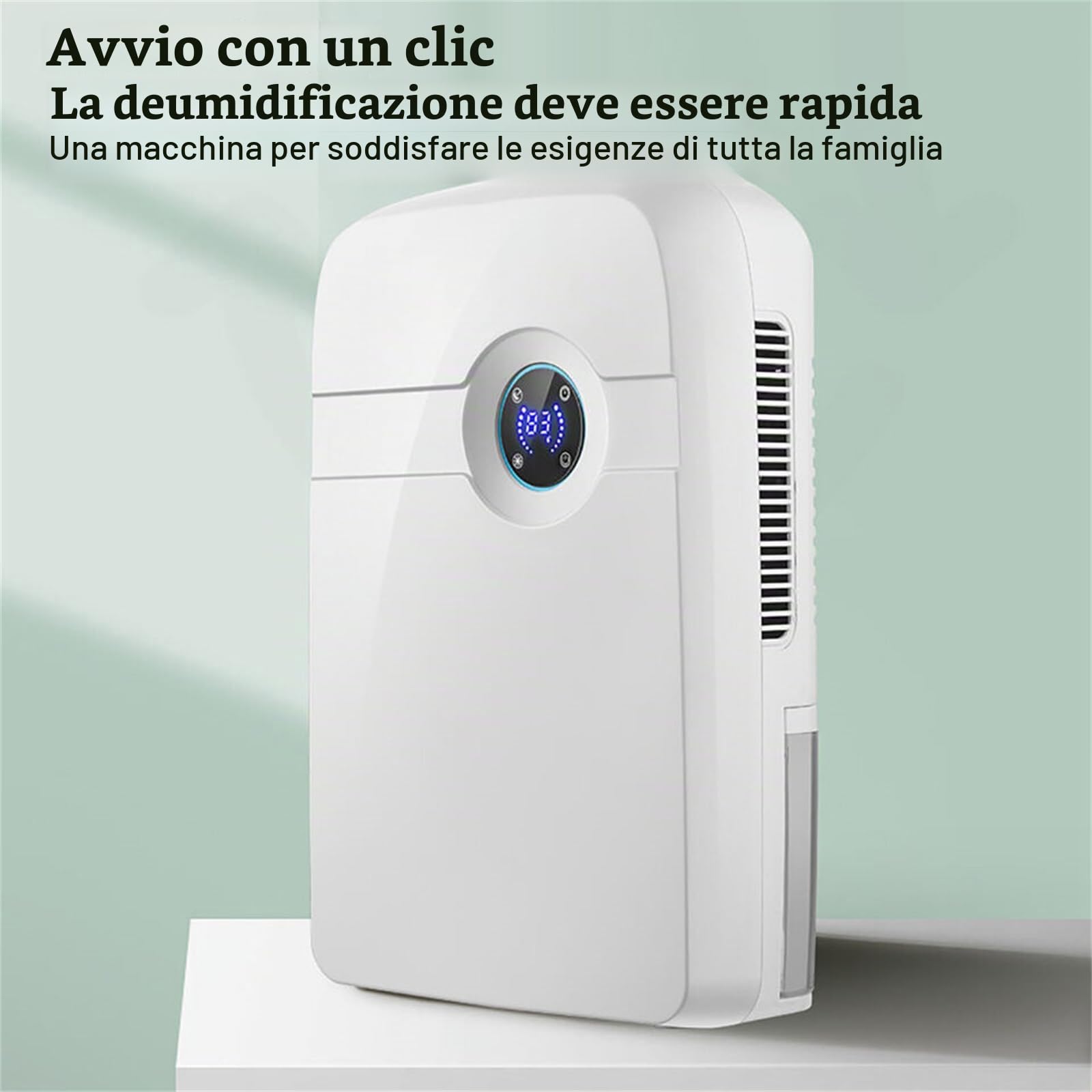 Deumidificatore elettrico, 2,5 l, deumidificatore per casa, mini deumidificatore per camper, bagno, camera da letto