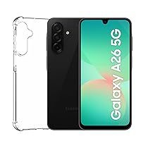 Samsung Galaxy A26 5G con Cover trasparente, Smartphone con Funzioni intelligenti e 3 anni di Garanzia del produttore, 8GB RAM, 256GB, 5.000 mAh, memoria espandibile, Black, Smartphone + Clear cover