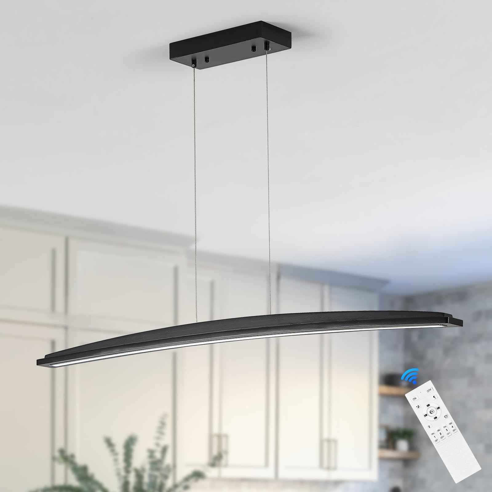 Modern Wood Linear Pendant Light