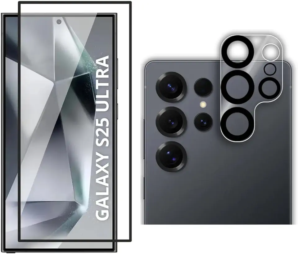 Película De Vidro 3D Tela + Pelicula De Câmera Para Samsung Galaxy S25 Ultra