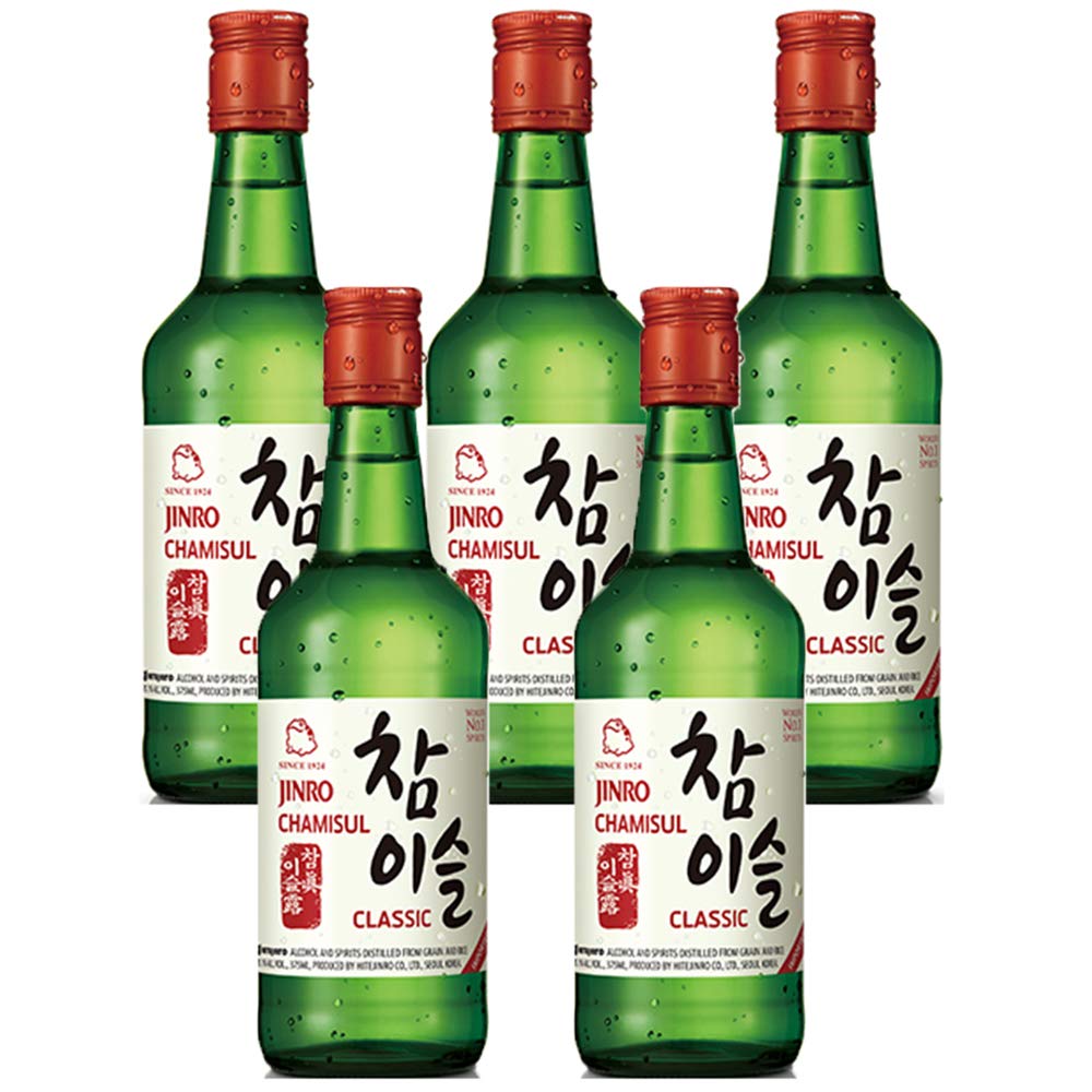 Jinro Chamisul Classic Soju Alc 20.1% by Vol. 350ml (Pack of 5)