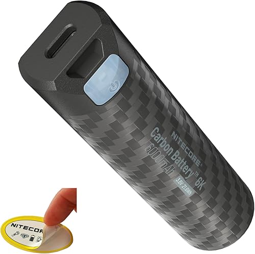 Nitecore Batería de carbono 6K USB-C recargable ligera 6000mAh impermeable banco de energía etiqueta engomada
