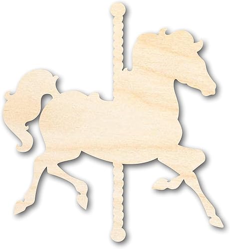 Forma de caballo de carrusel de madera sin terminar Parque de atracciones Recorte para manualidades hasta 46 pulgadas DIY 6 pulgadas14 pulgadas
