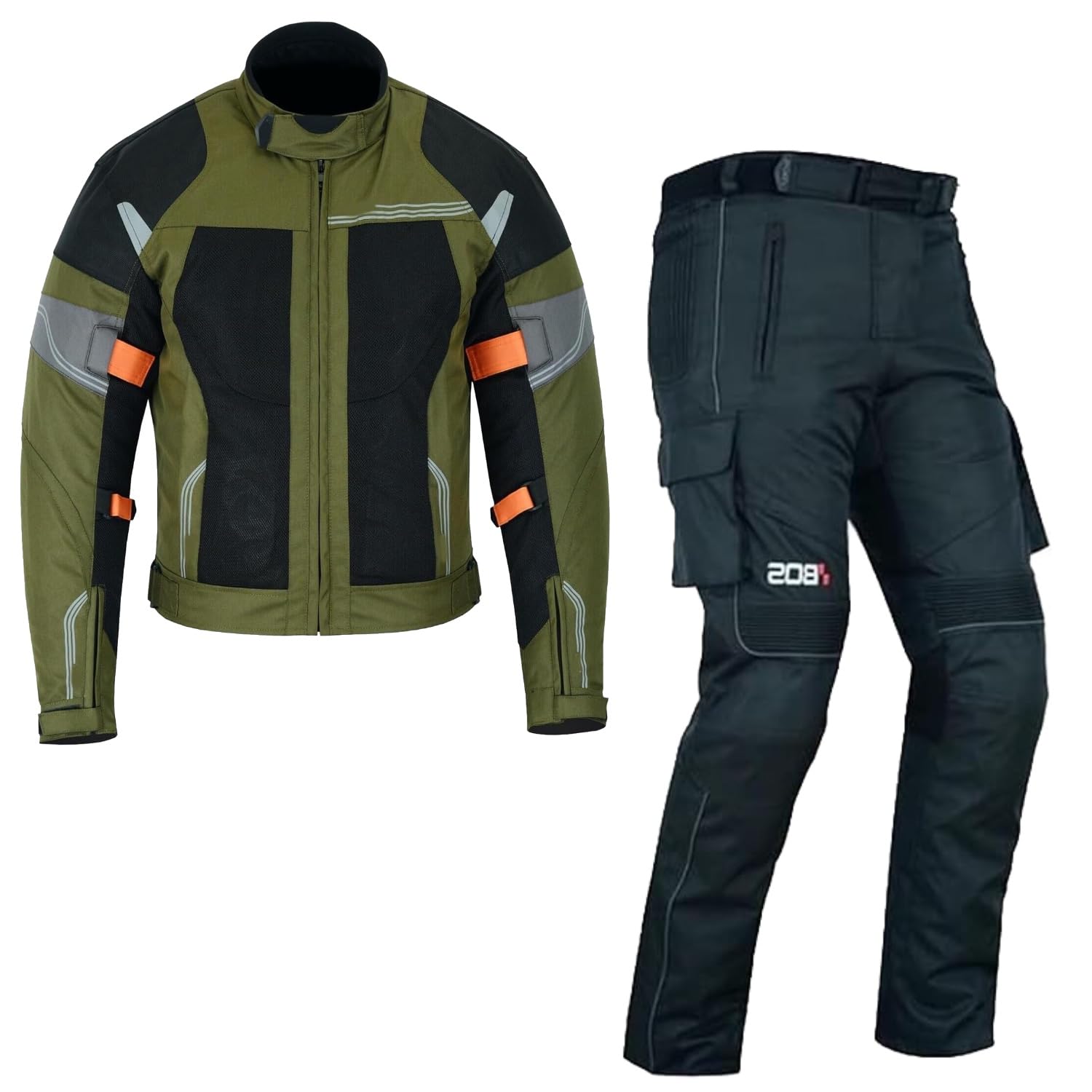 Herren Motorrad Textil kombi Motorradkombi Herren 2-teiler mit Protektoren Motorradanzug Motorrad Sommer Jacke und Hose Motorrad Touring Textil kombi