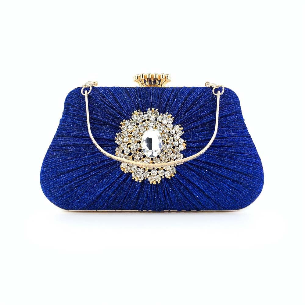 Bolsos de embrague para las mujeres Moda Cena Bolsa Plisada Artesanía Rhinestone Bolsa Cross Body Hombro Bolsas para Boda Prom Night out Fiesta