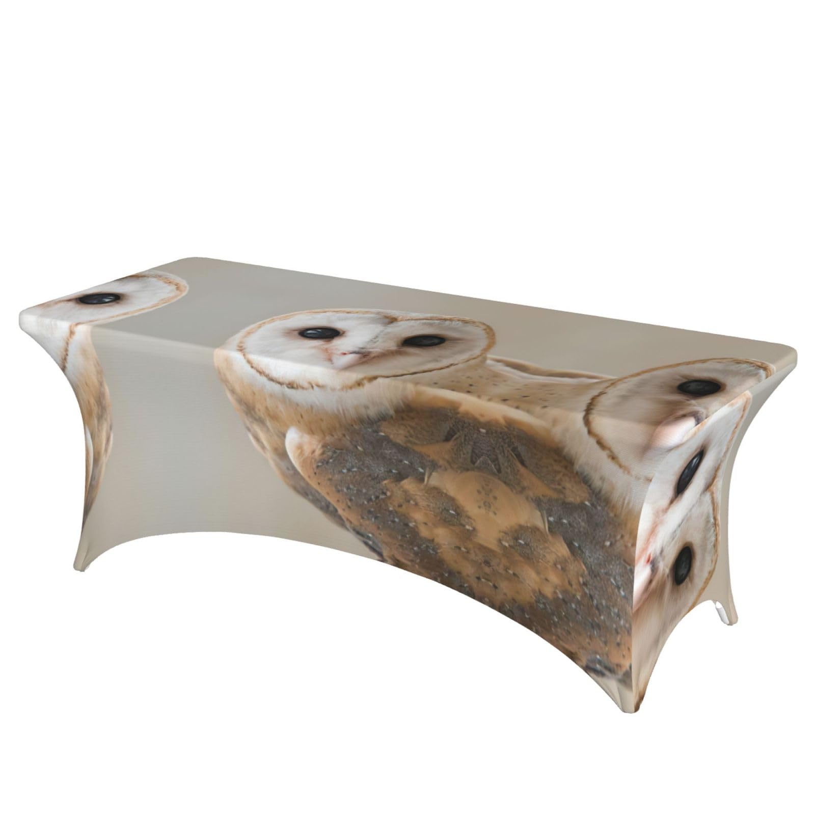 Housse de table rectangulaire extensible en élasthanne motif hibou EdWal 1,8m
