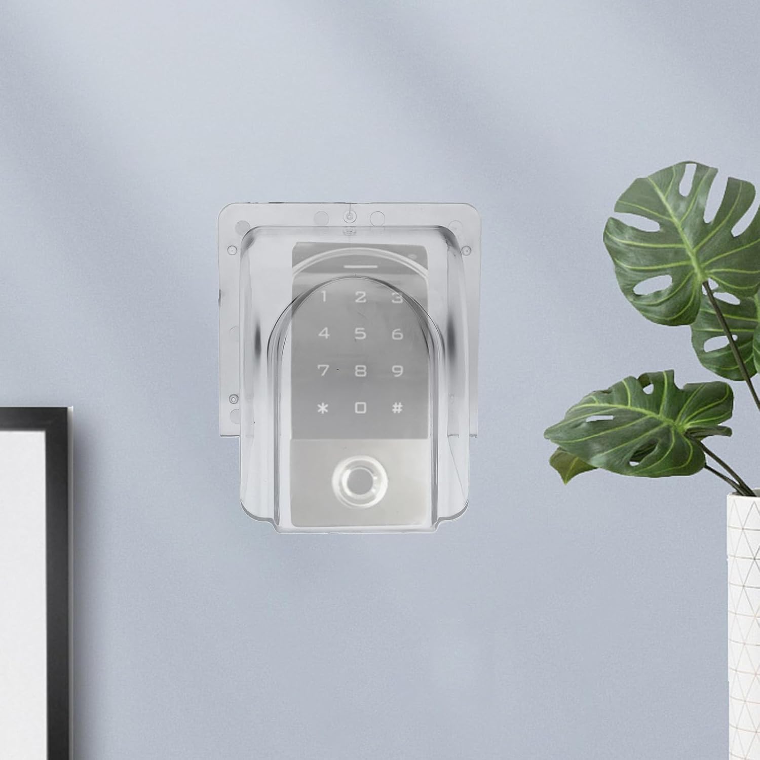 Doorbell Rain Cover Transparent Outdoor Doorbell Cover Plastic Outdoor Keypad Cover for Door Access Attendance Machine Doorbell Chime 5.50x4.91x3.26in